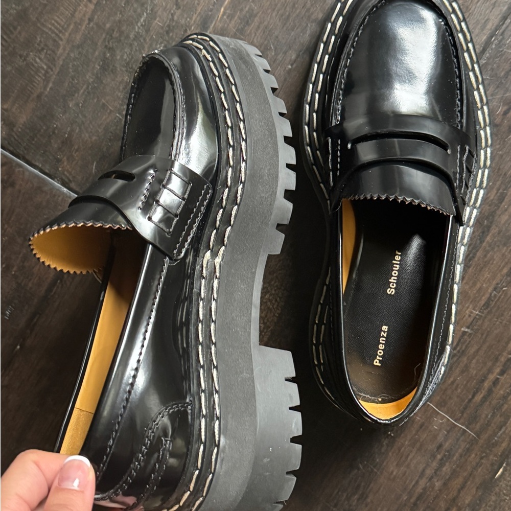 Proenza Schouler Glossy Black womens Slip-On Loafers